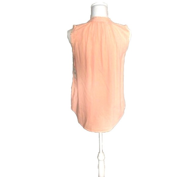 Cloth & Stone Shirred Fray Tie Neck Peach Sleeveless Top NWT Size XS - Picture 3 of 9